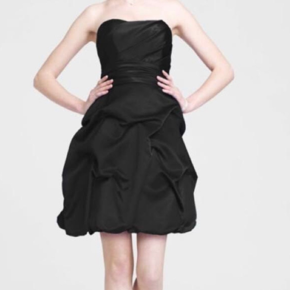 🌻 2/$10 David's Bridal strapless short pick-up dress